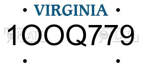 1OOQ779 Virginia License Plate