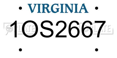 1OS2667 Virginia License Plate