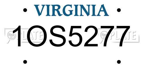 1OS5277 Virginia License Plate
