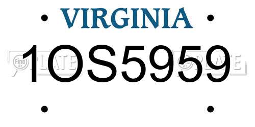 1OS5959 Virginia License Plate