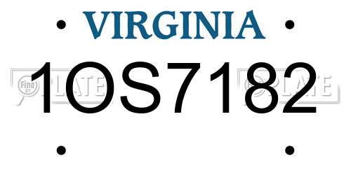 1OS7182 Virginia License Plate