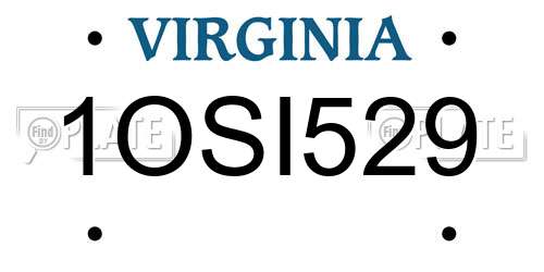1OSI529 Virginia License Plate