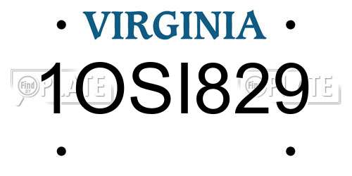 1OSI829 Virginia License Plate