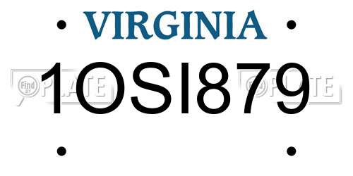 1OSI879 Virginia License Plate