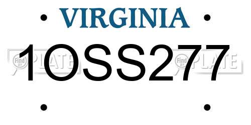 1OSS277 Virginia License Plate