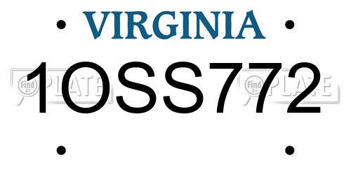 1OSS772 Virginia License Plate