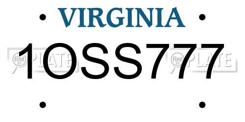 1OSS777 Virginia License Plate