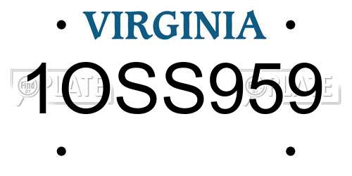 1OSS959 Virginia License Plate
