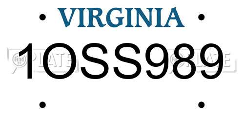1OSS989 Virginia License Plate