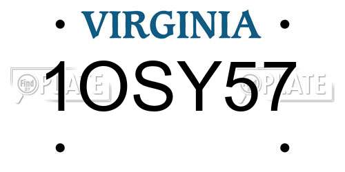 1OSY57 Virginia License Plate