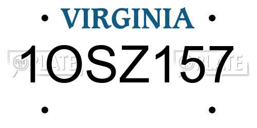 1OSZ157 Virginia License Plate