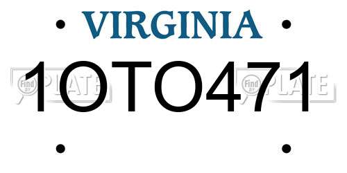 1OTO471 Virginia License Plate