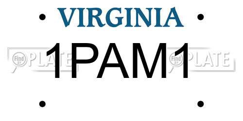 1PAM1 Virginia License Plate