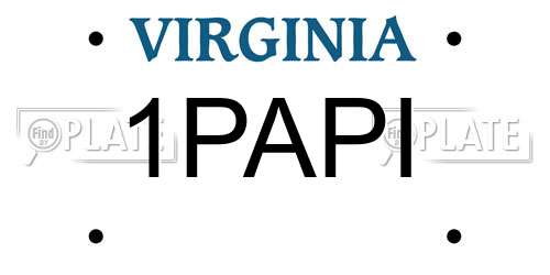 1PAPI Virginia License Plate