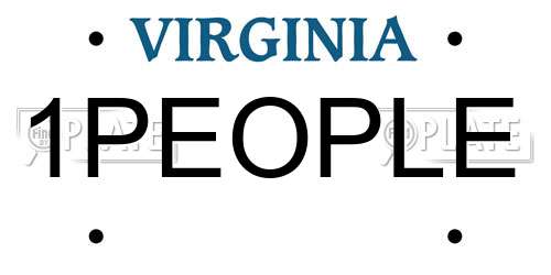 1PEOPLE Virginia License Plate