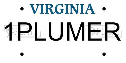 1PLUMER Virginia License Plate