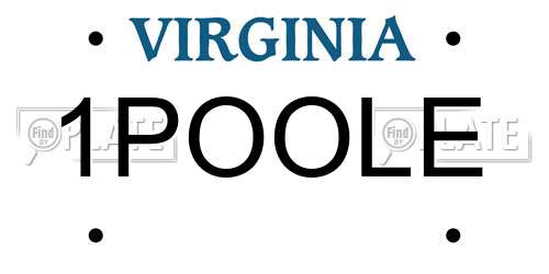 1POOLE Virginia License Plate