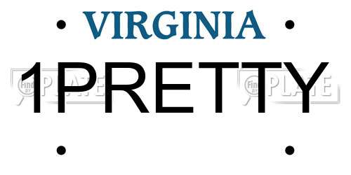 1PRETTY Virginia License Plate