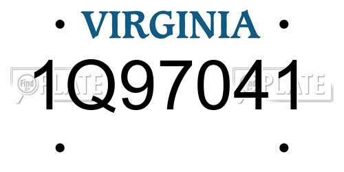 1Q97041 Virginia License Plate