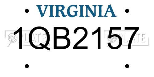 1QB2157 Virginia License Plate