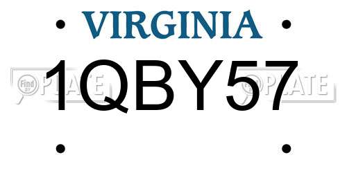 1QBY57 Virginia License Plate