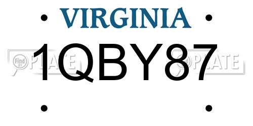 1QBY87 Virginia License Plate