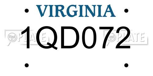 1QD072 Virginia License Plate