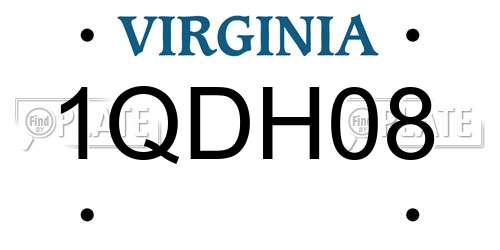 1QDH08 Virginia License Plate