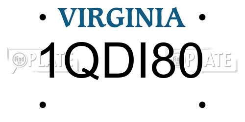 1QDI80 Virginia License Plate