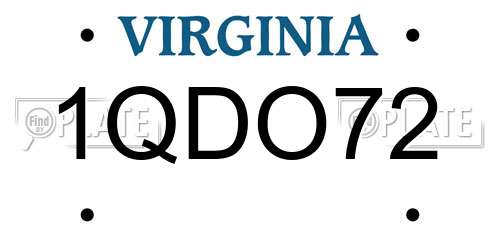 1QDO72 Virginia License Plate
