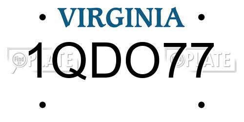 1QDO77 Virginia License Plate