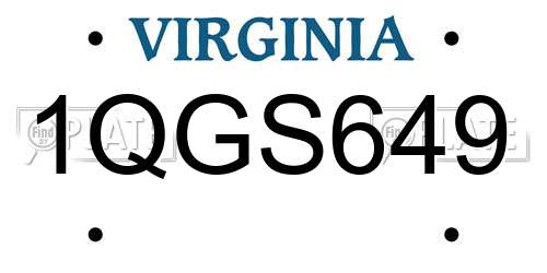 1QGS649 Virginia License Plate