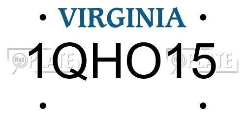 1QHO15 Virginia License Plate