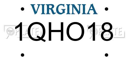 1QHO18 Virginia License Plate