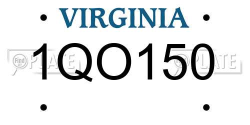 1QO150 Virginia License Plate