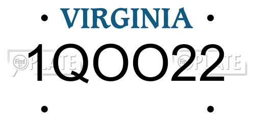 1QOO22 Virginia License Plate