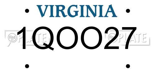 1QOO27 Virginia License Plate
