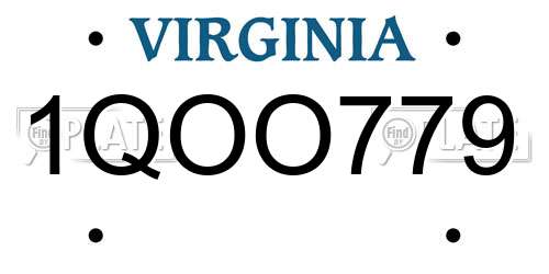 1QOO779 Virginia License Plate