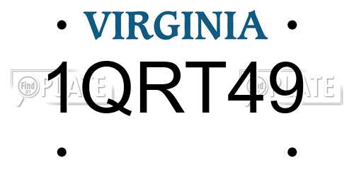 1QRT49 Virginia License Plate