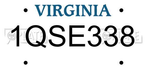 1QSE338 Virginia License Plate