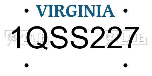 1QSS227 Virginia License Plate