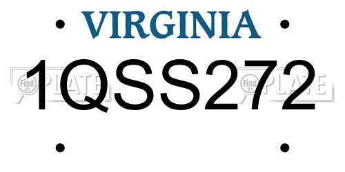 1QSS272 Virginia License Plate