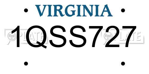 1QSS727 Virginia License Plate