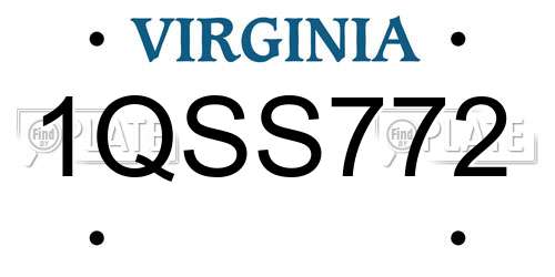 1QSS772 Virginia License Plate