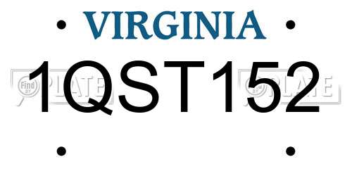 1QST152 Virginia License Plate