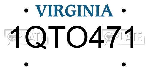 1QTO471 Virginia License Plate