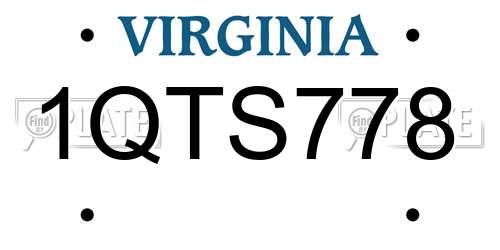 1QTS778 Virginia License Plate