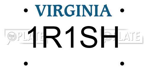 1R1SH Virginia License Plate
