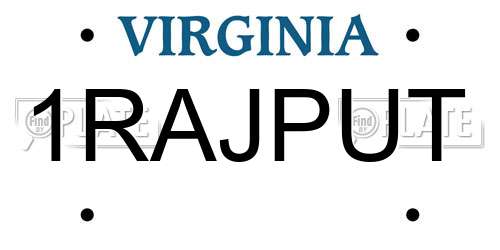 1RAJPUT Virginia License Plate