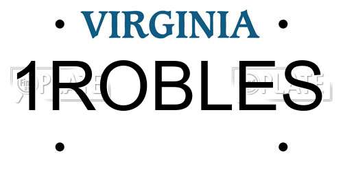 1ROBLES Virginia License Plate